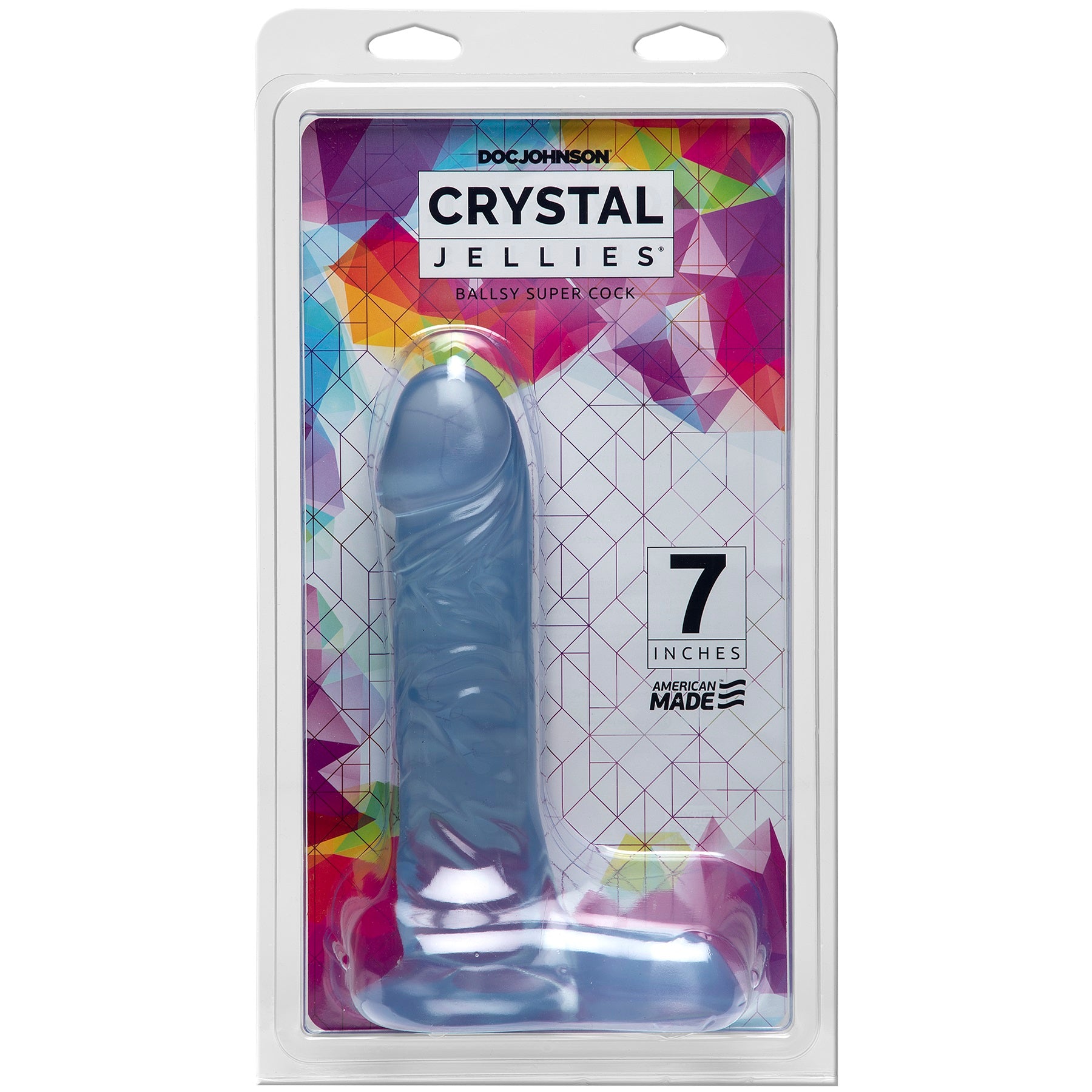 Crystal Jellies 7 Inch Ballsy Supercock Clear