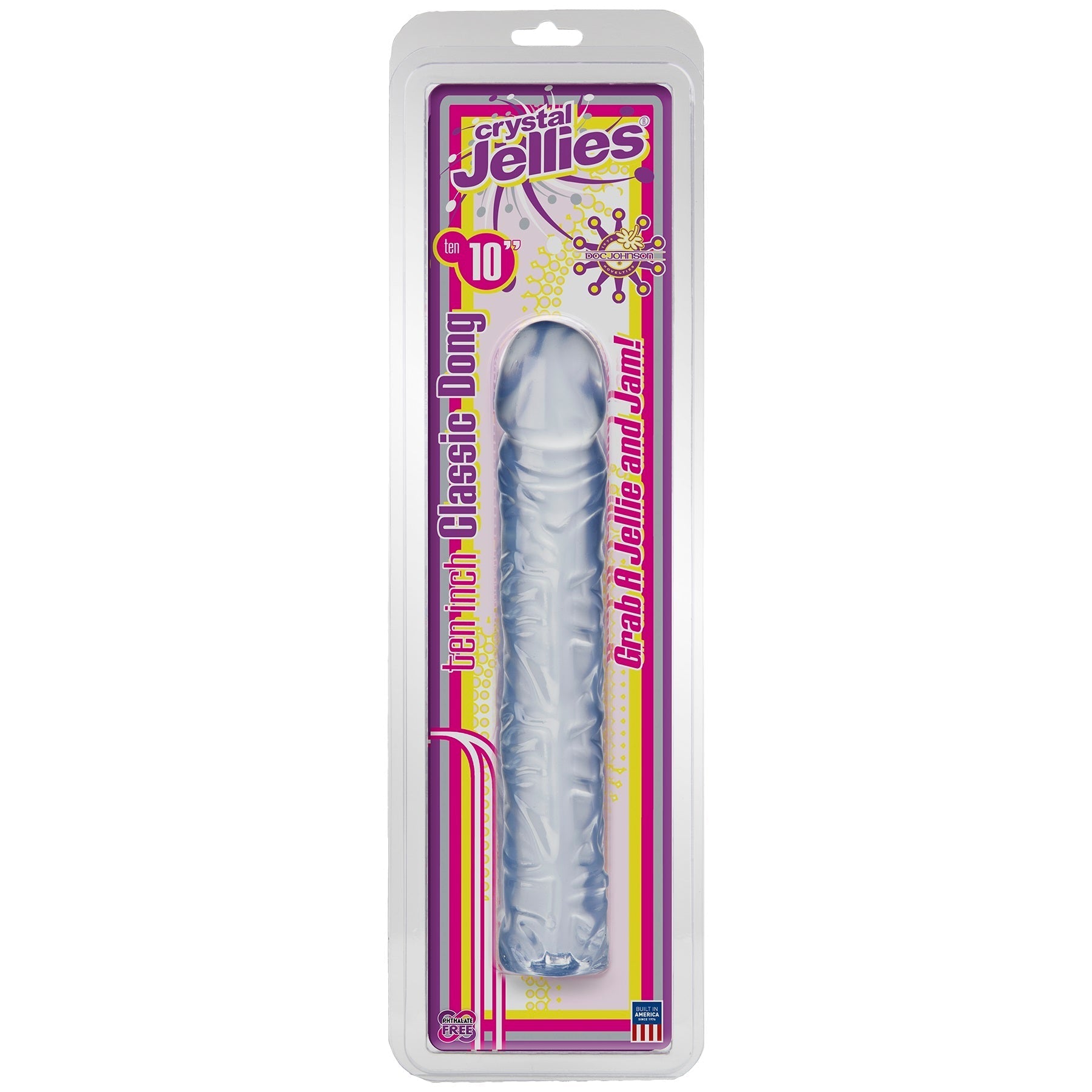 Crystal Jellies Classic Dong 10 Inch - Clear Clear