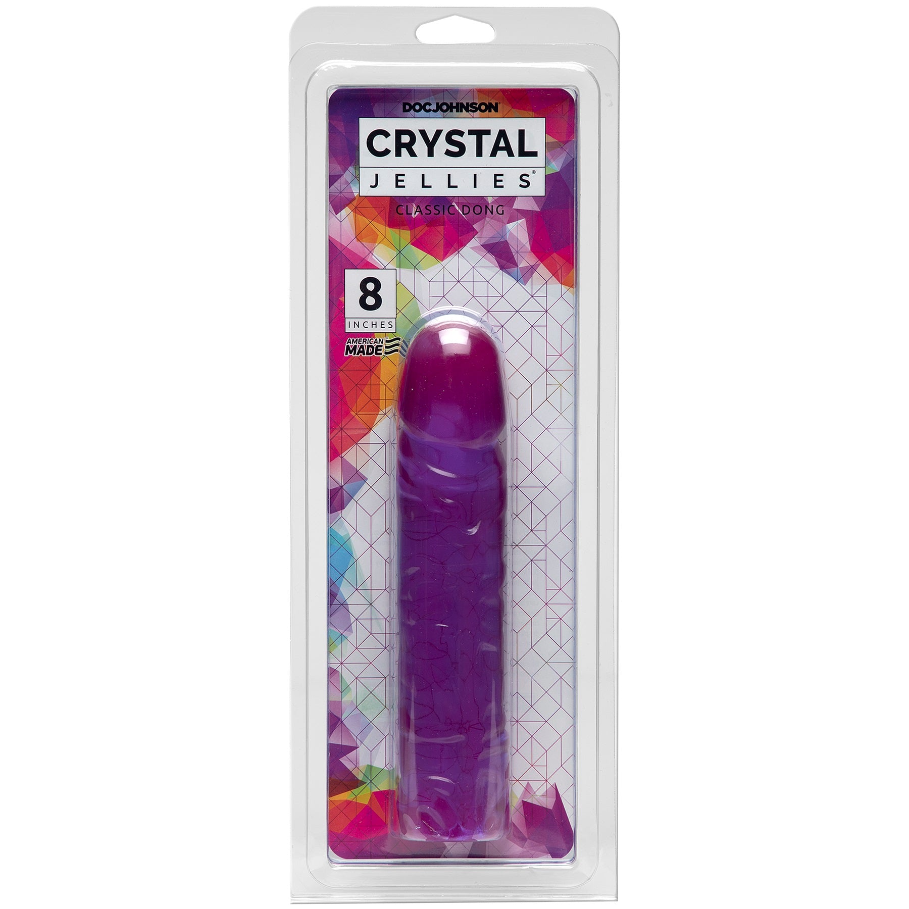 Crystal Jellies Classic Dong 8 Inch Purple