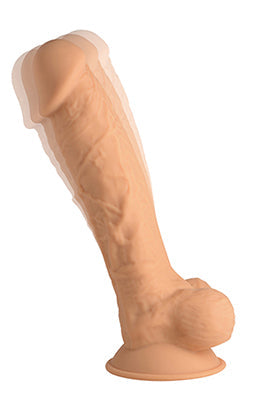 Curve Novelties Fleshstixxx 8" Vibrating Silicone Dildo W/balls Medium