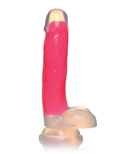 Curve Toys Lollicock 7" Glow In The Dark Silicone Dildo W/balls