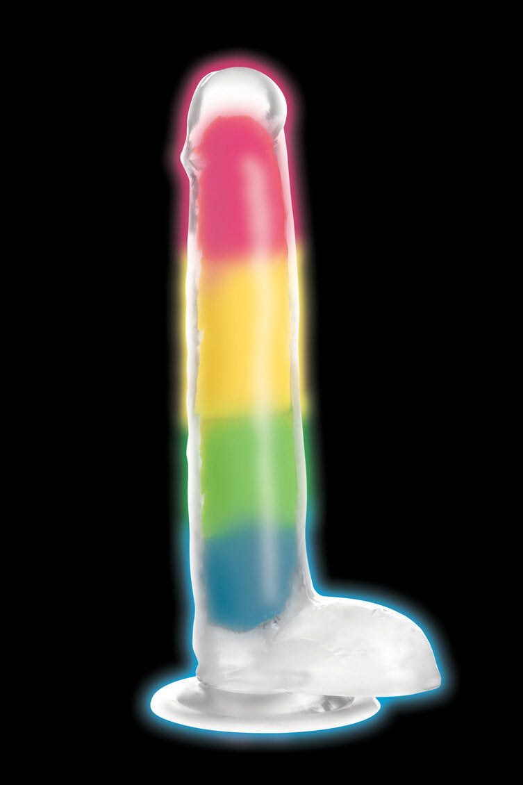 Curve Toys Lollicock 7" Glow In The Dark Silicone Dildo W/balls