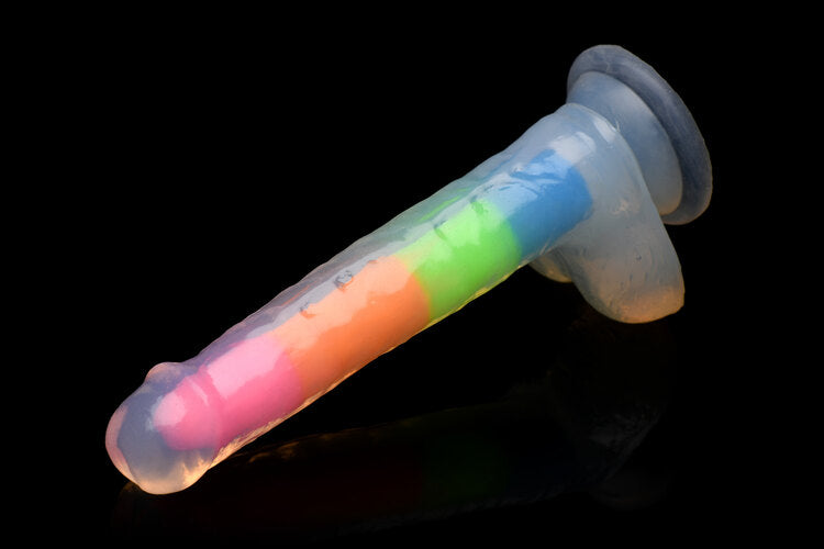 Curve Toys Lollicock 7" Glow In The Dark Silicone Dildo W/balls