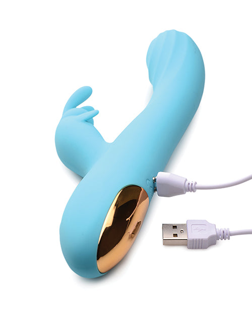 Curve Toys Power Bunnies Snuggles 10x Silicone Rabbit Vibrator - Blue