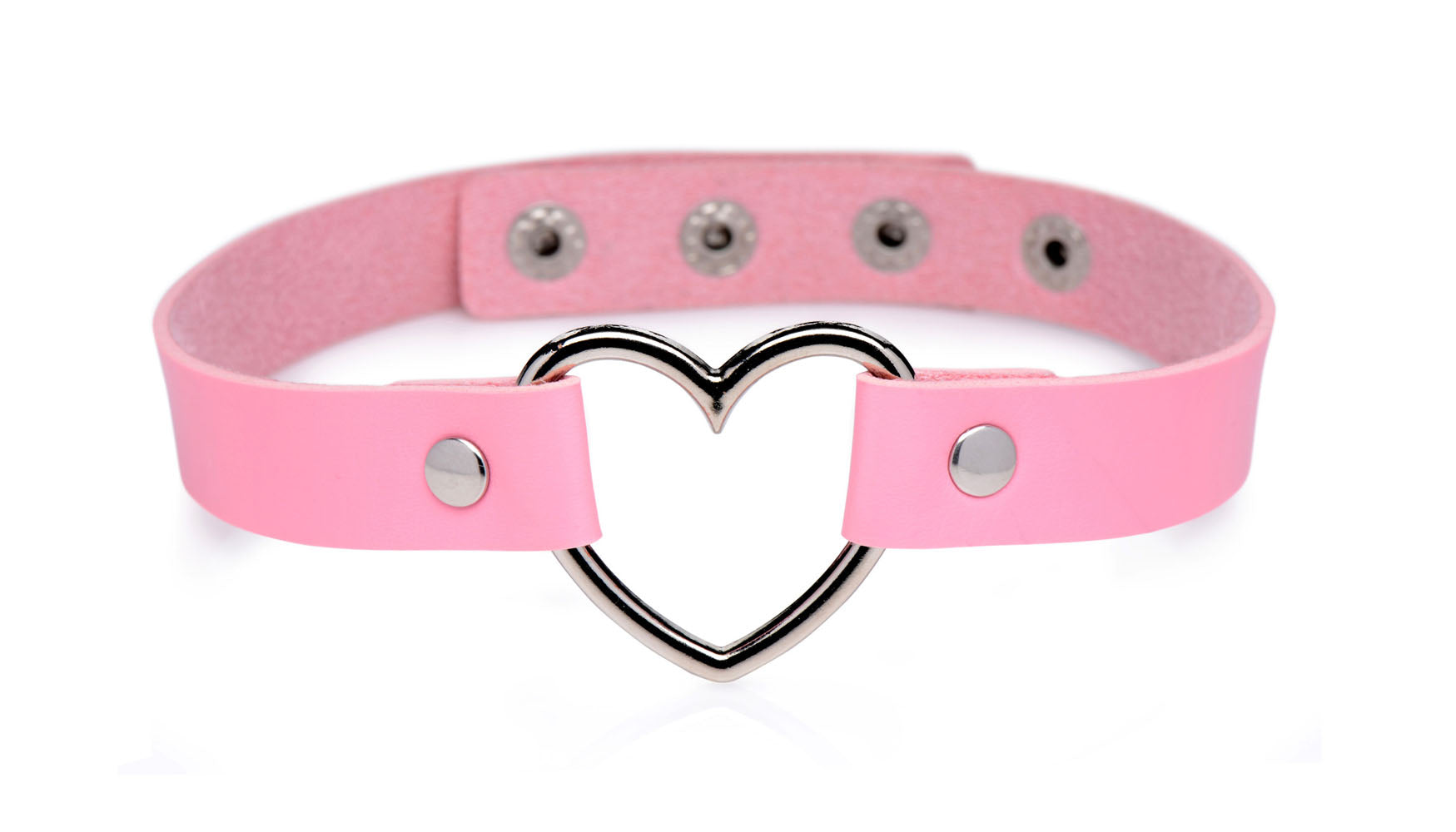 Dark Heart Chrome Heart Black Choker - Pink