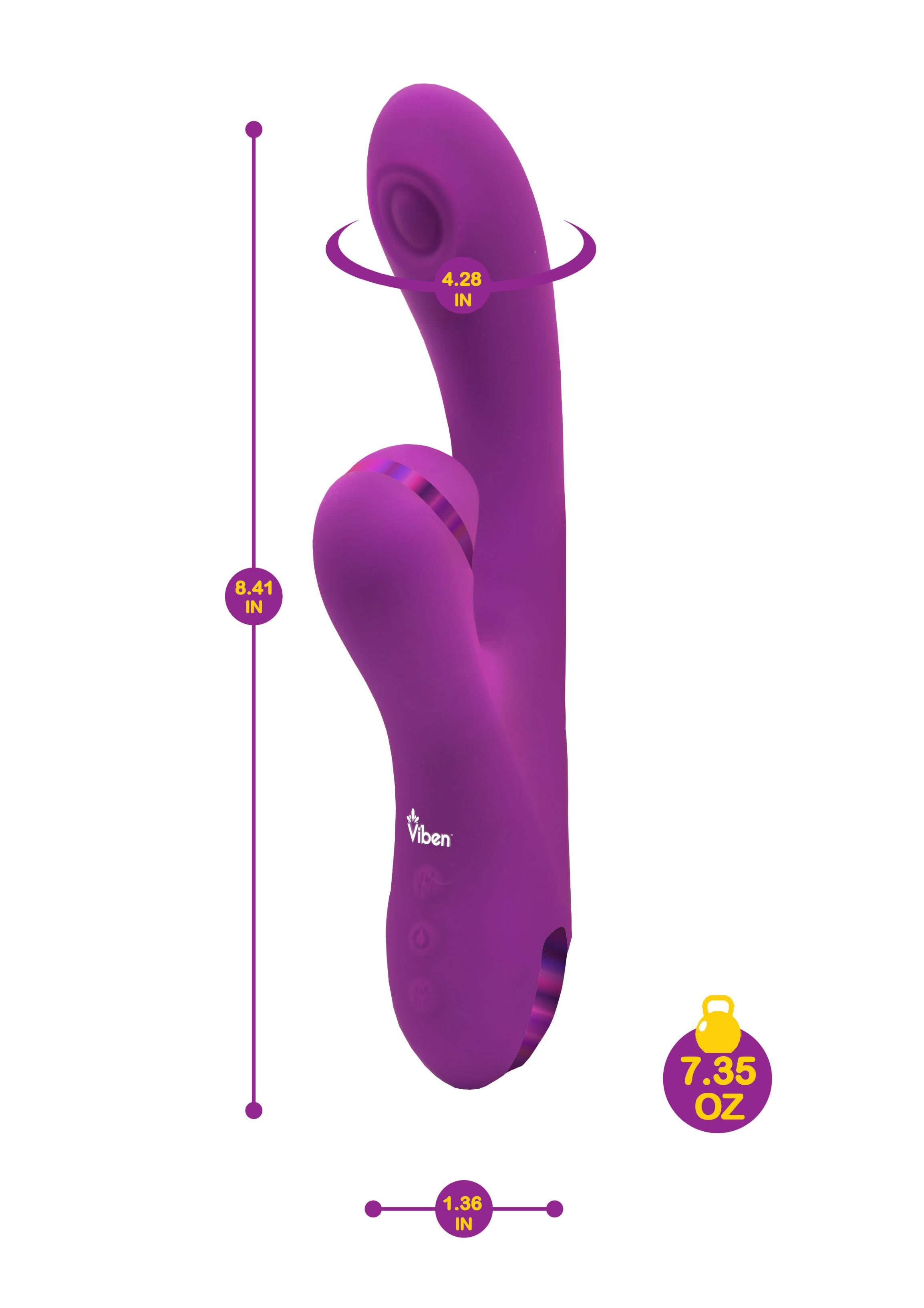 Dazzle - Berry - Rechargeable Thumping and  Suction Rabbit Vibrator