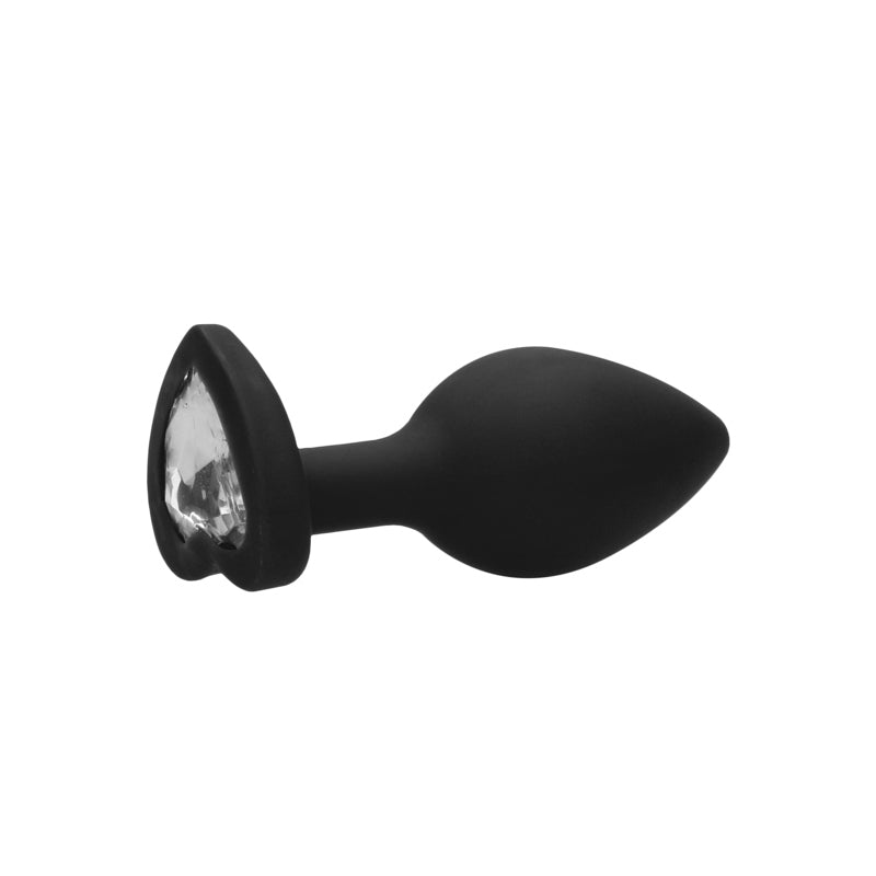 Diamond Heart Butt Plug Black / Large