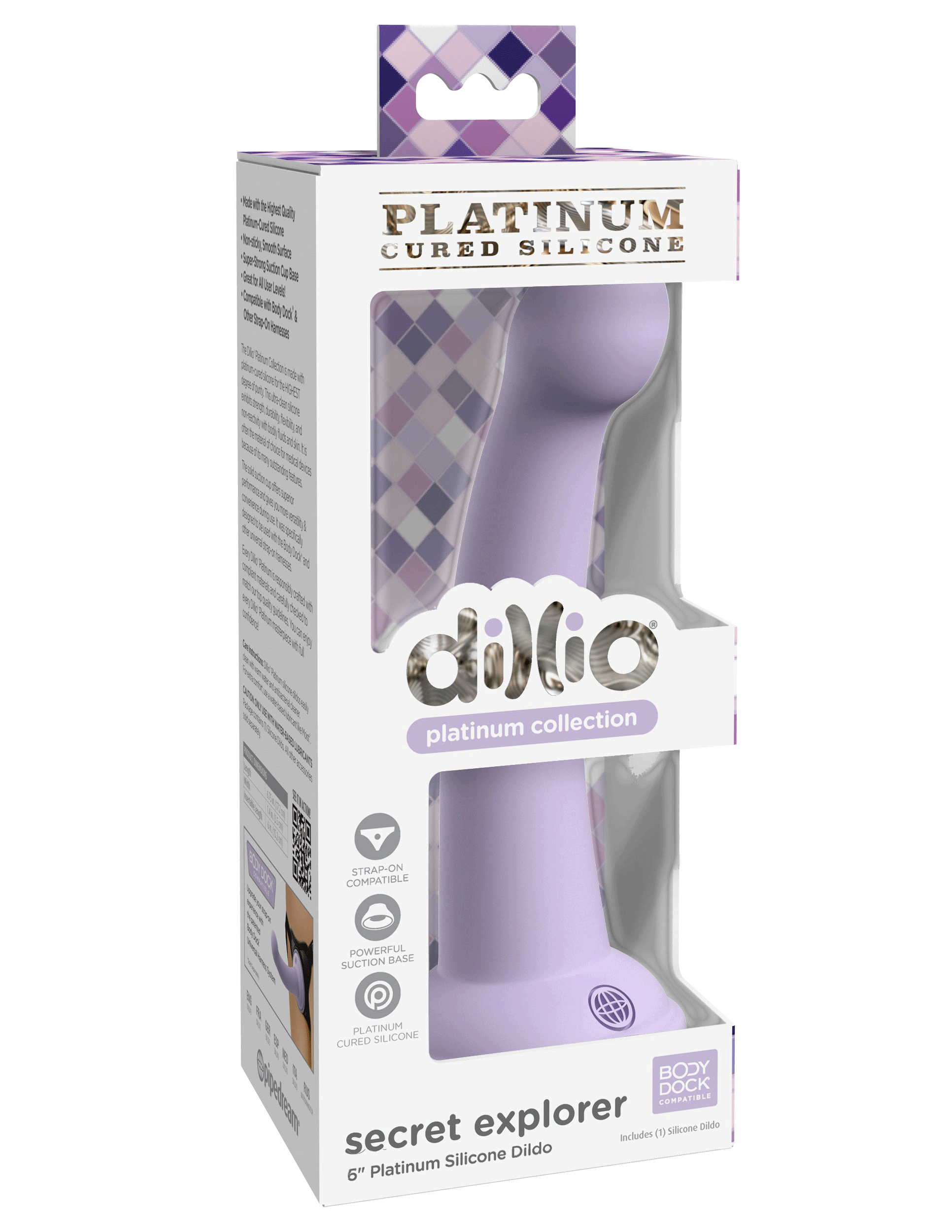 Dillio Platinum - Secret Explorer 6 Inch Dildo Purple