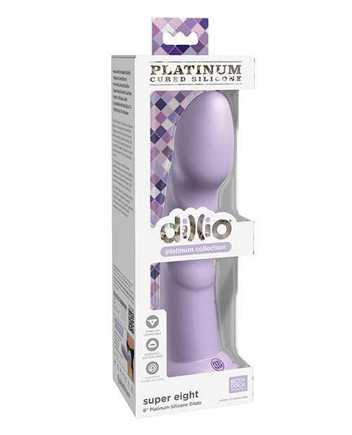 Dillio Platinum - Super Eight 8 Inch Dildo - Peach Purple