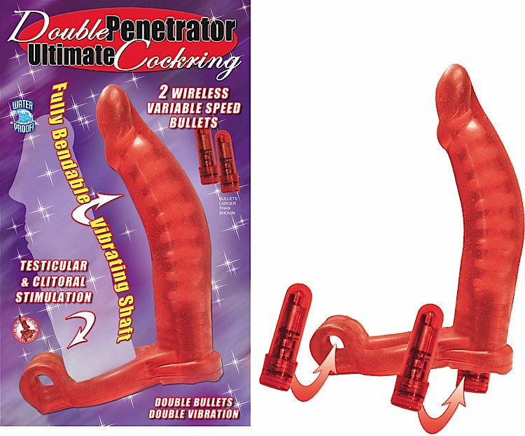 Double Penetrator Ultimate Cockring Red