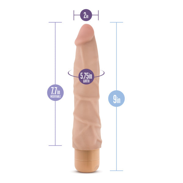 Dr. Skin - Cock Vibrator 1 - 9 Inch Vibrating Cock -  Chocolate