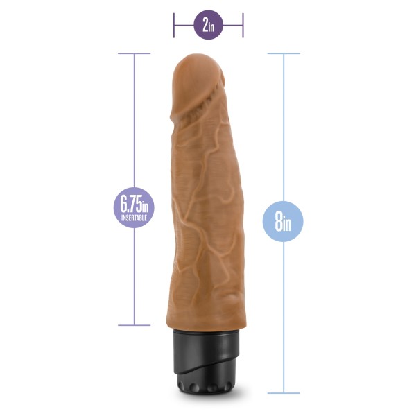 Dr. Skin - Cock Vibrator 14 - 8 Inch Vibrating Cock - Mocha