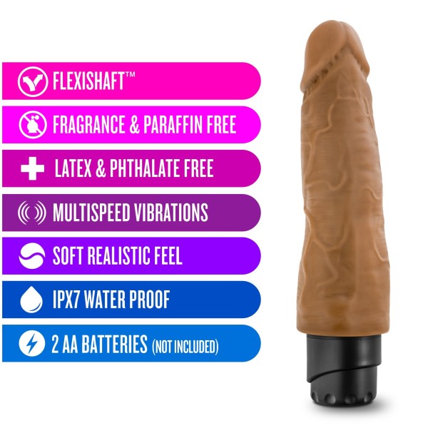 Dr. Skin - Cock Vibrator 14 - 8 Inch Vibrating Cock - Mocha