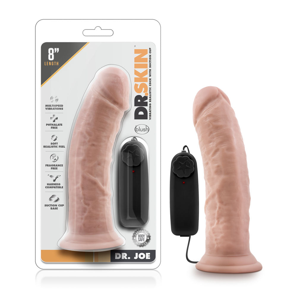 Dr. Skin - Dr. Joe - 8 Inch Vibrating Cock With Suction Cup Vanilla