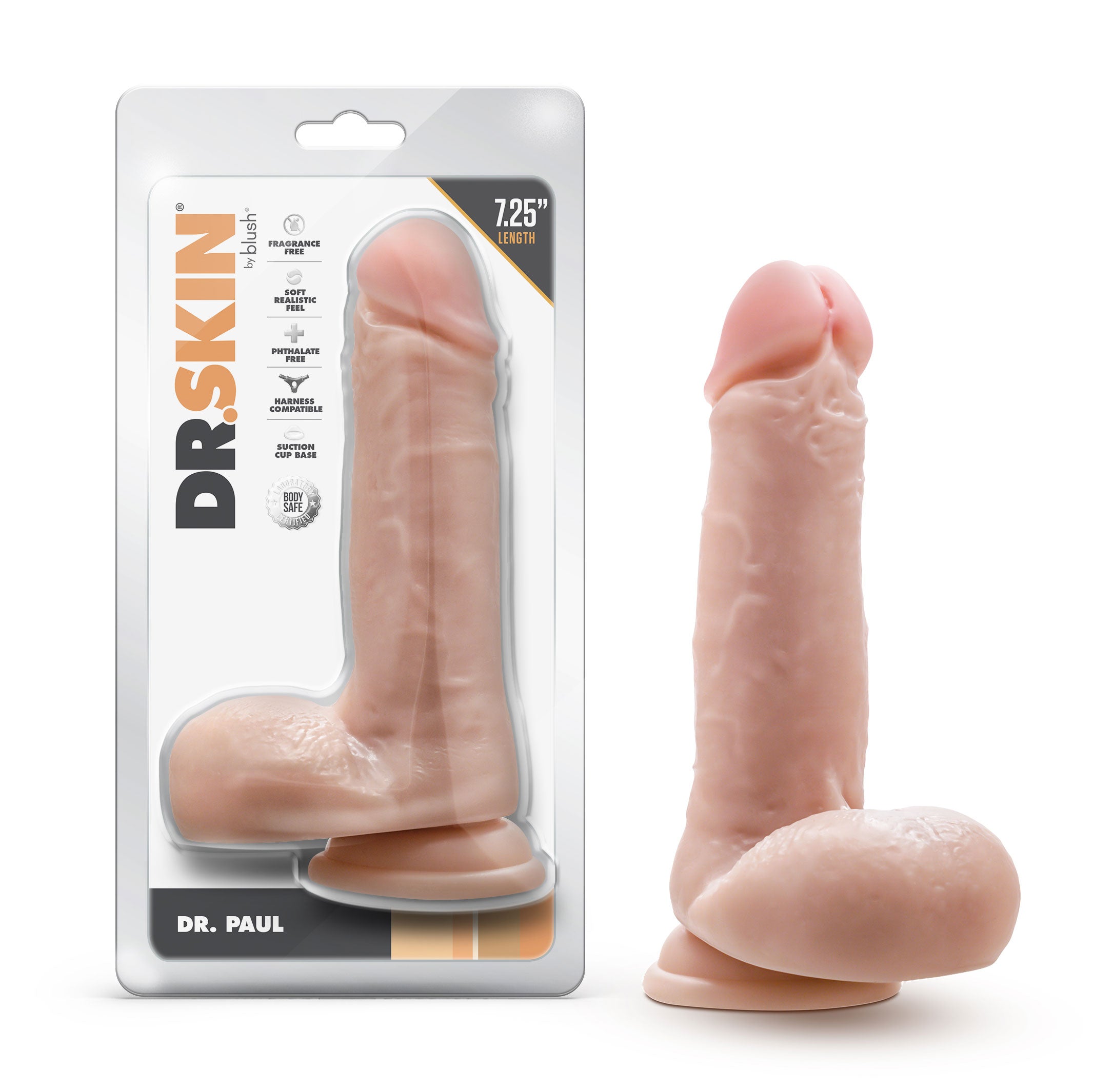 Dr. Skin - Dr. Paul - 7.25 Inch Dildo With Balls Beige