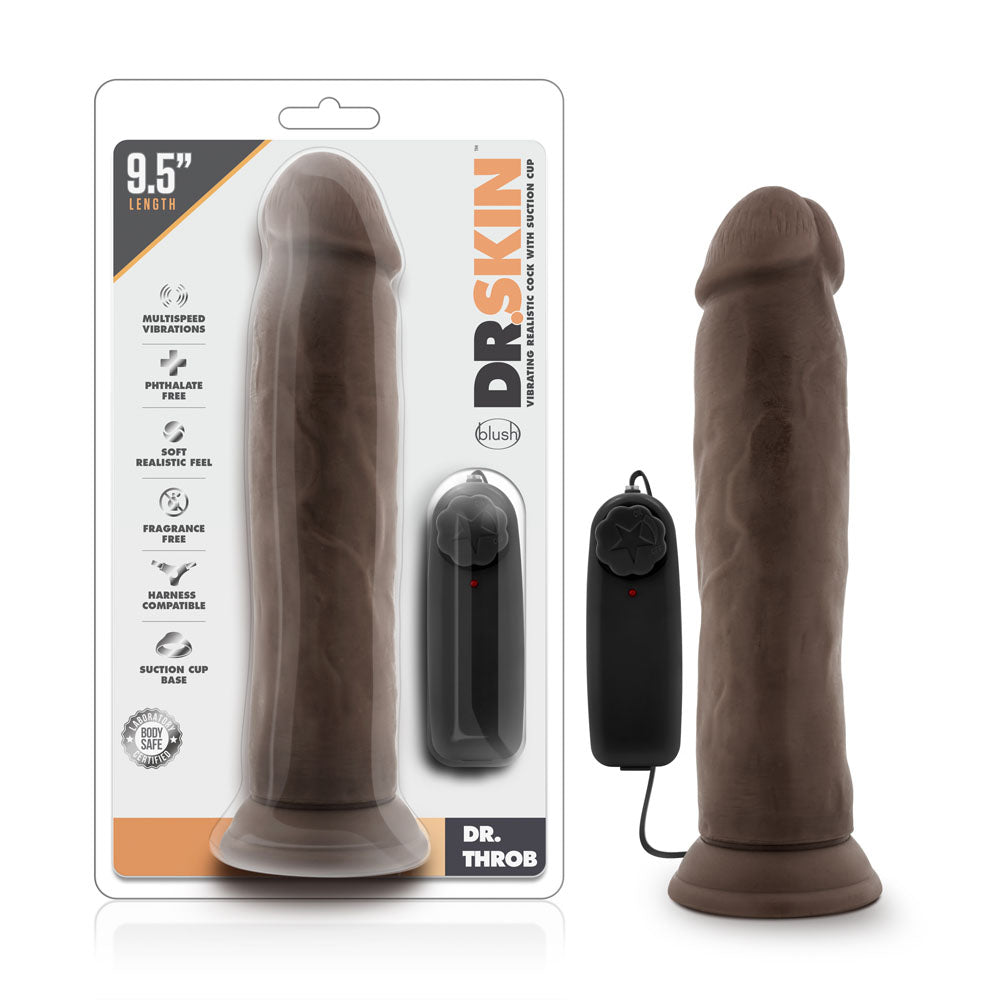 Dr. Skin - Dr. Throb - 9.5 Inch Vibrating Realistic Cock With Suction Cup