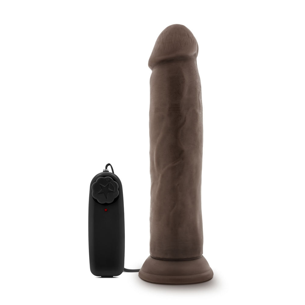 Dr. Skin - Dr. Throb - 9.5 Inch Vibrating Realistic Cock With Suction Cup Chocolate