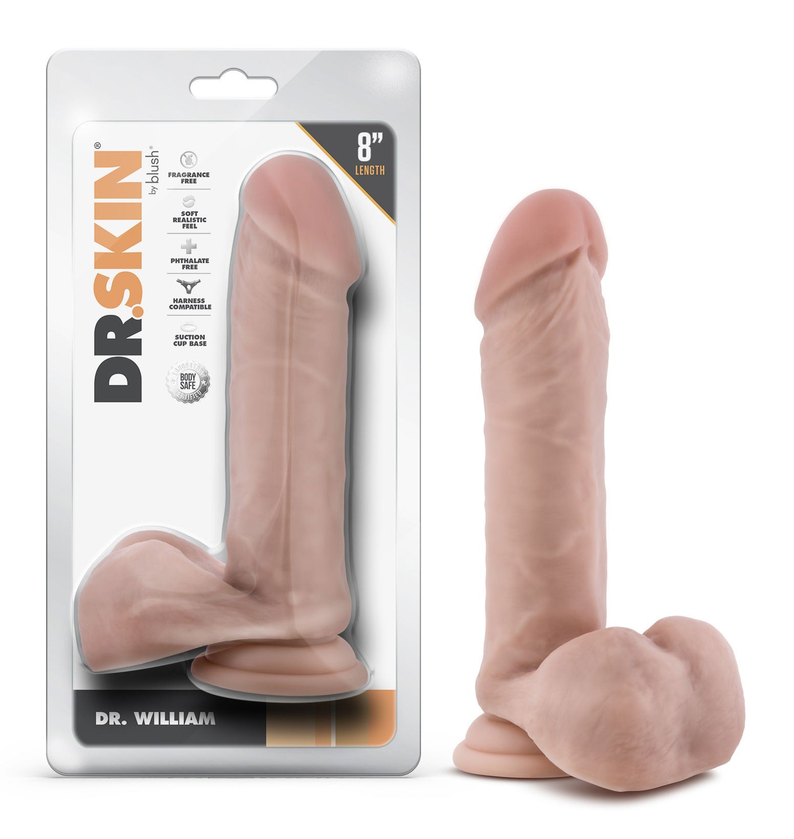 Dr. Skin - Dr. William - 8 Inch Dildo With Balls Beige