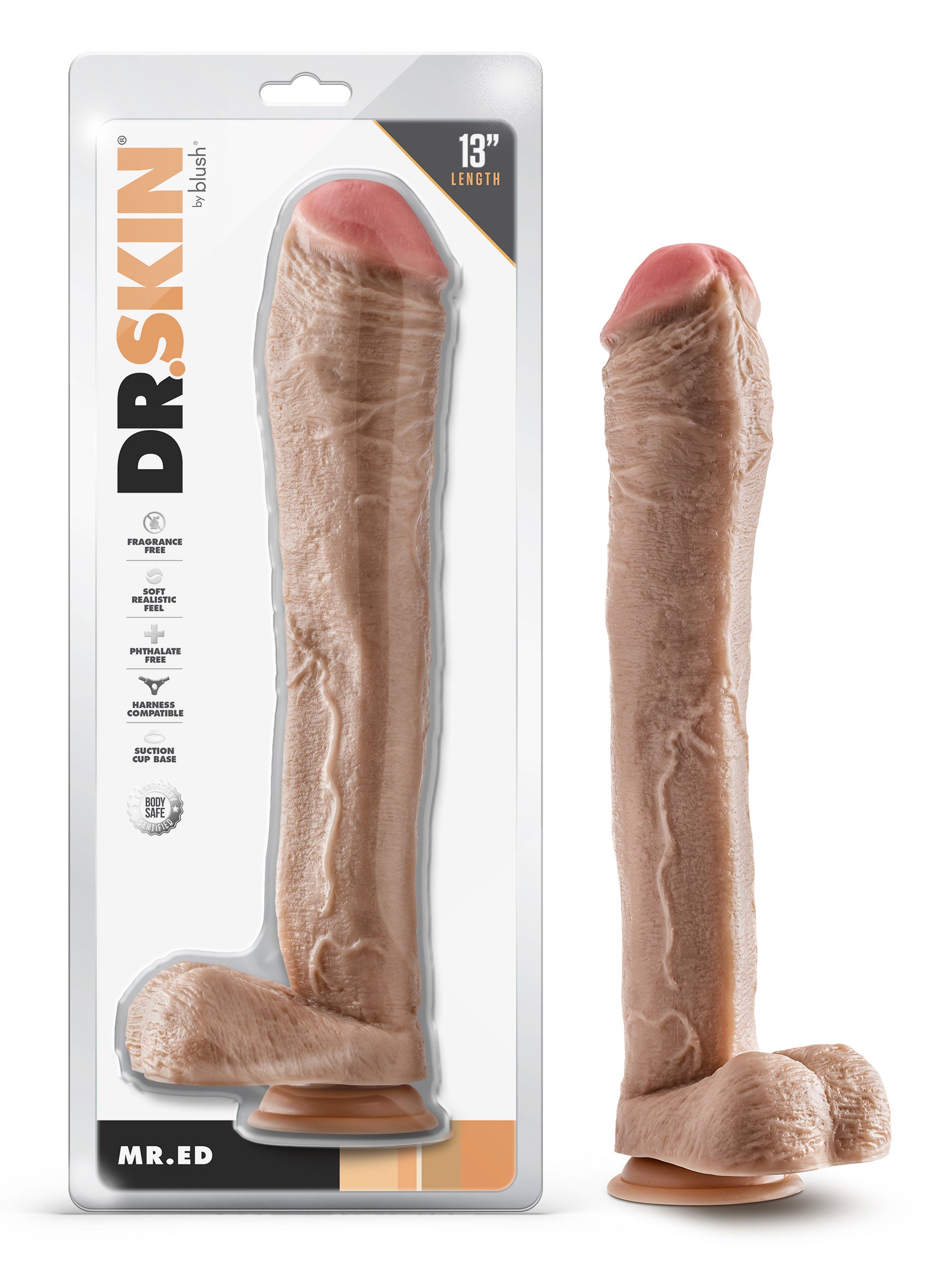 Dr. Skin - Mr. - Inch Dildo With Balls - Beige 13 Inch / Mr. Ed