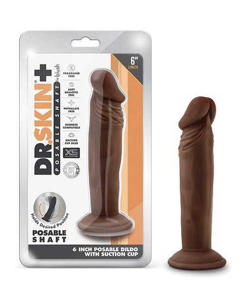 Dr. Skin Plus - 5 Inch Posable Dildo - Vanilla 6 Inch / Chocolate