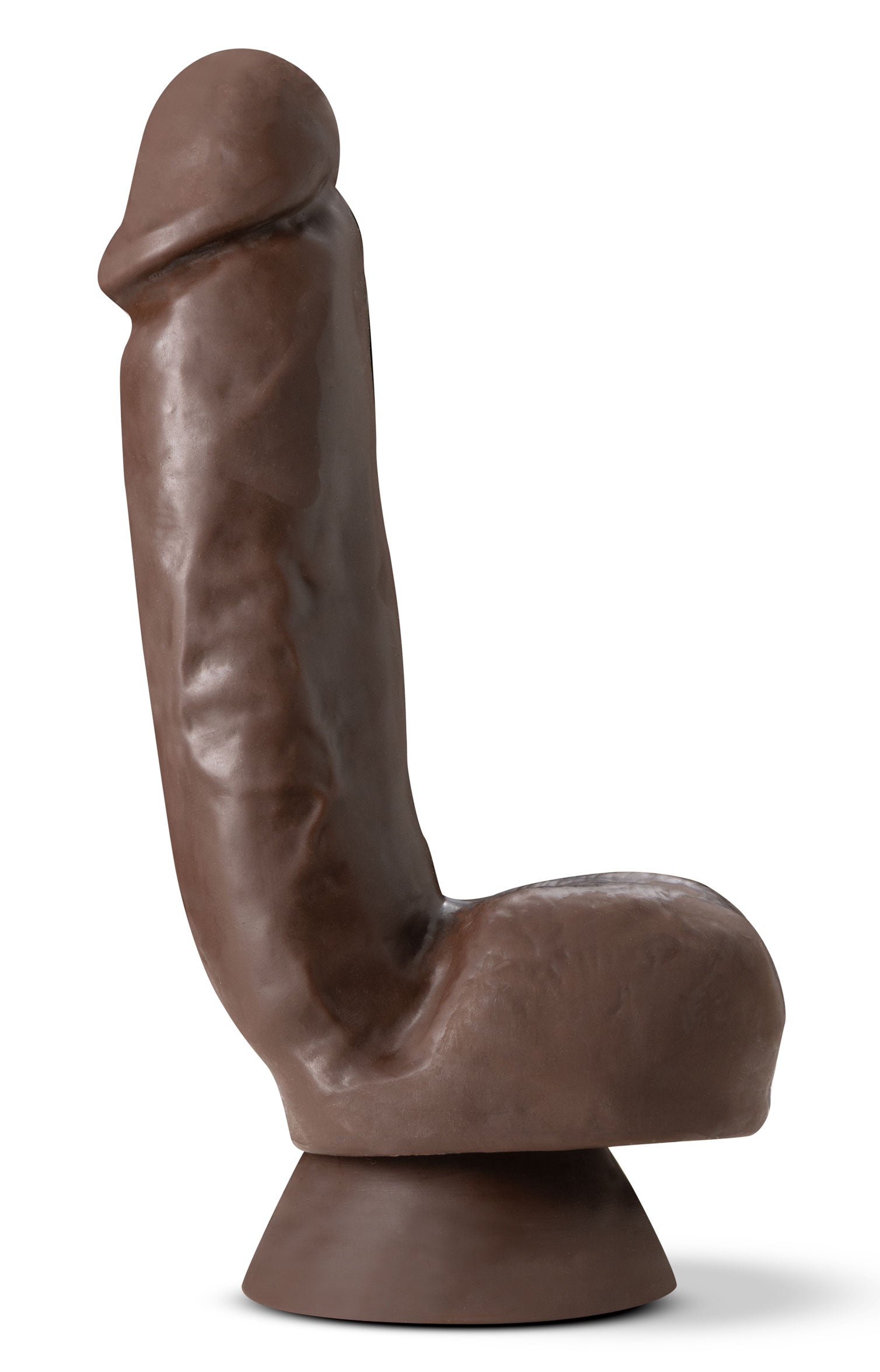 Dr. Skin Plus - 8-Inch Thick Poseable Dildo With Squeezable Balls Chocolate