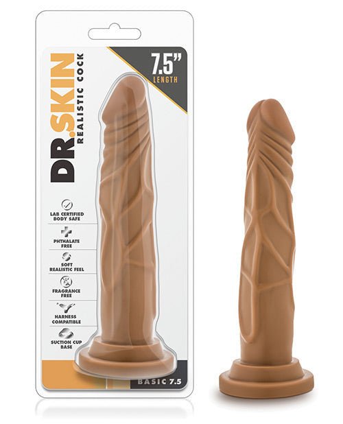 Dr. Skin - Realistic Cock - Basic 7.5 - Mocha 7.5"