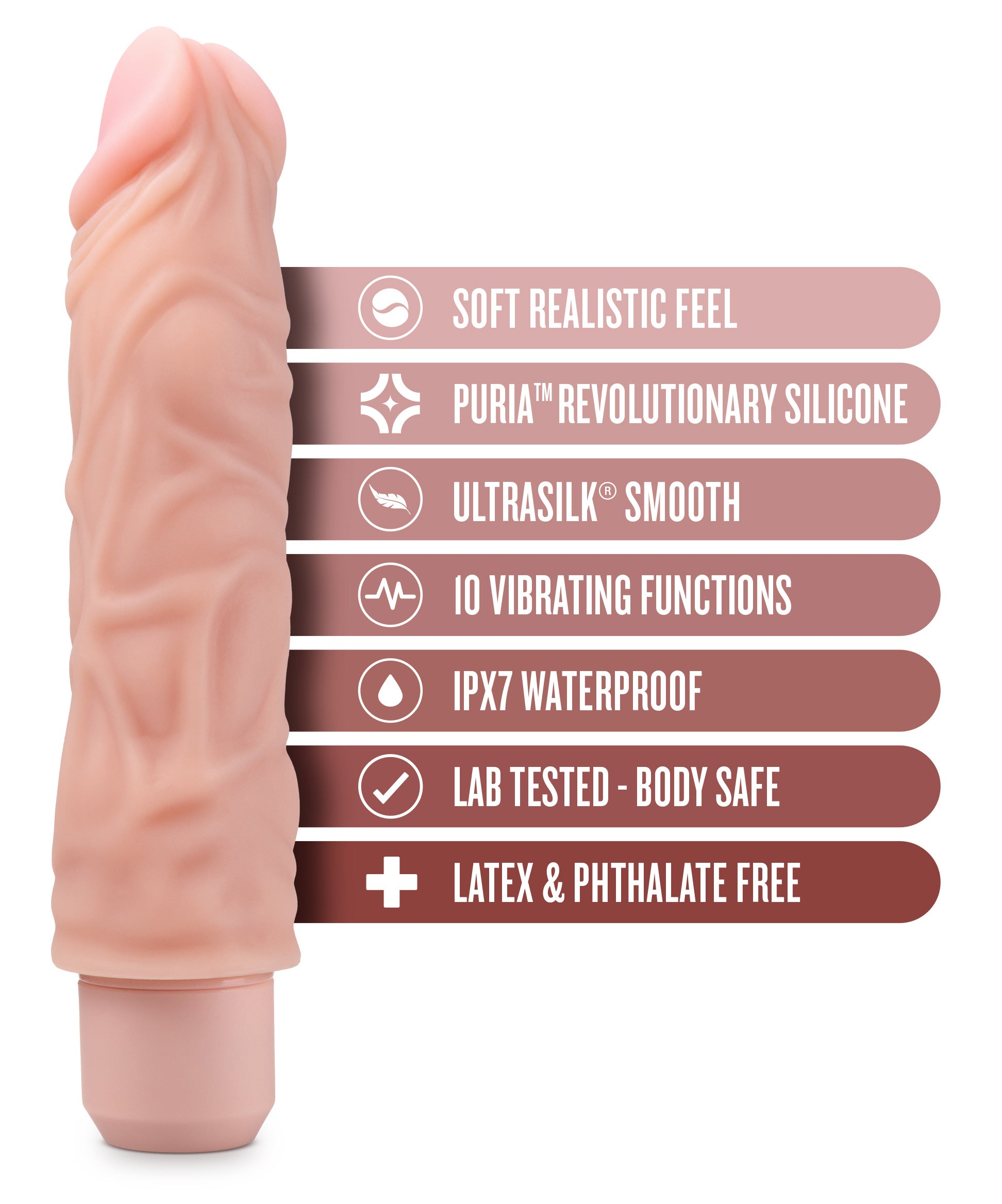 Dr. Skin Silicone Dr. David 8 In Vibrating Dildo