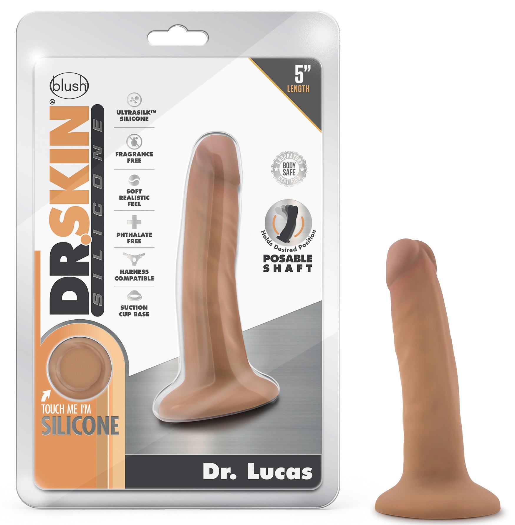 Dr. Skin Silicone - Dr. Lucas - 5 Inch Dong With  Suction Cup - Vanilla