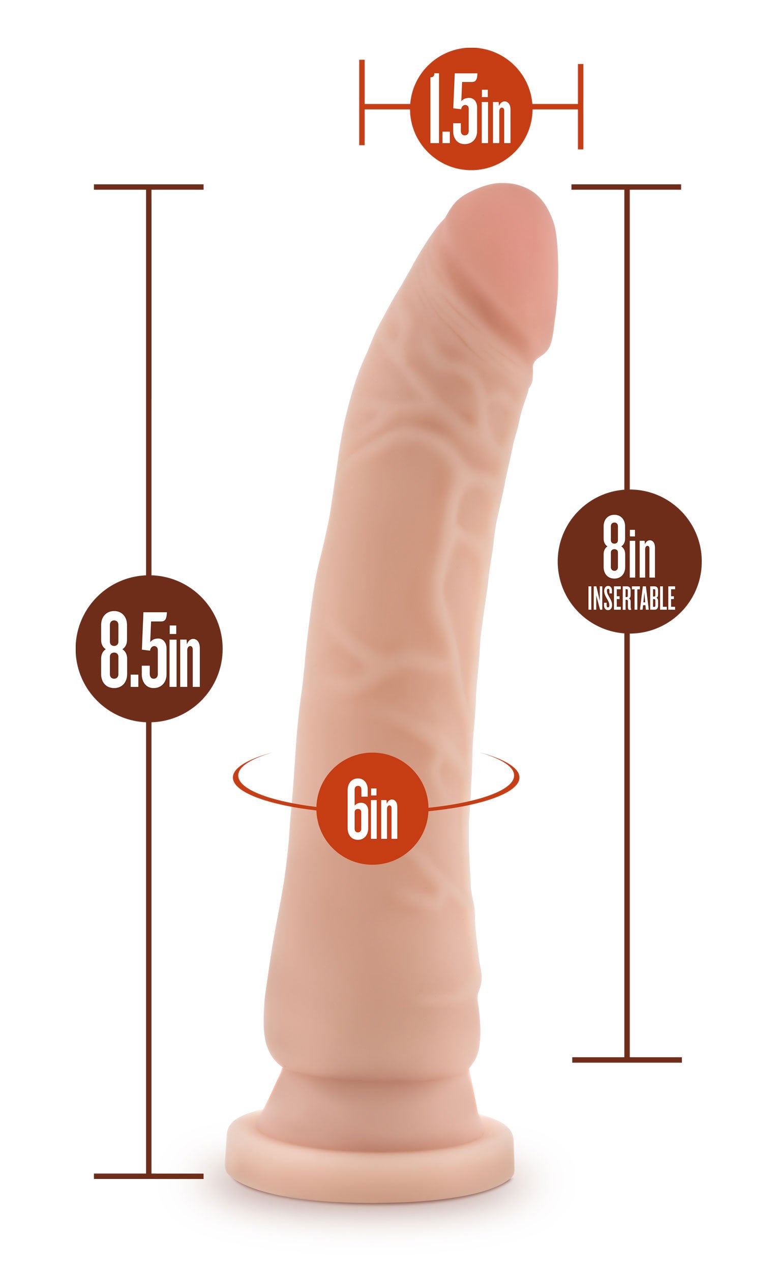 Dr. Skin Silicone - Dr. Noah - 8 Inch Dong With Suction Cup Vanilla