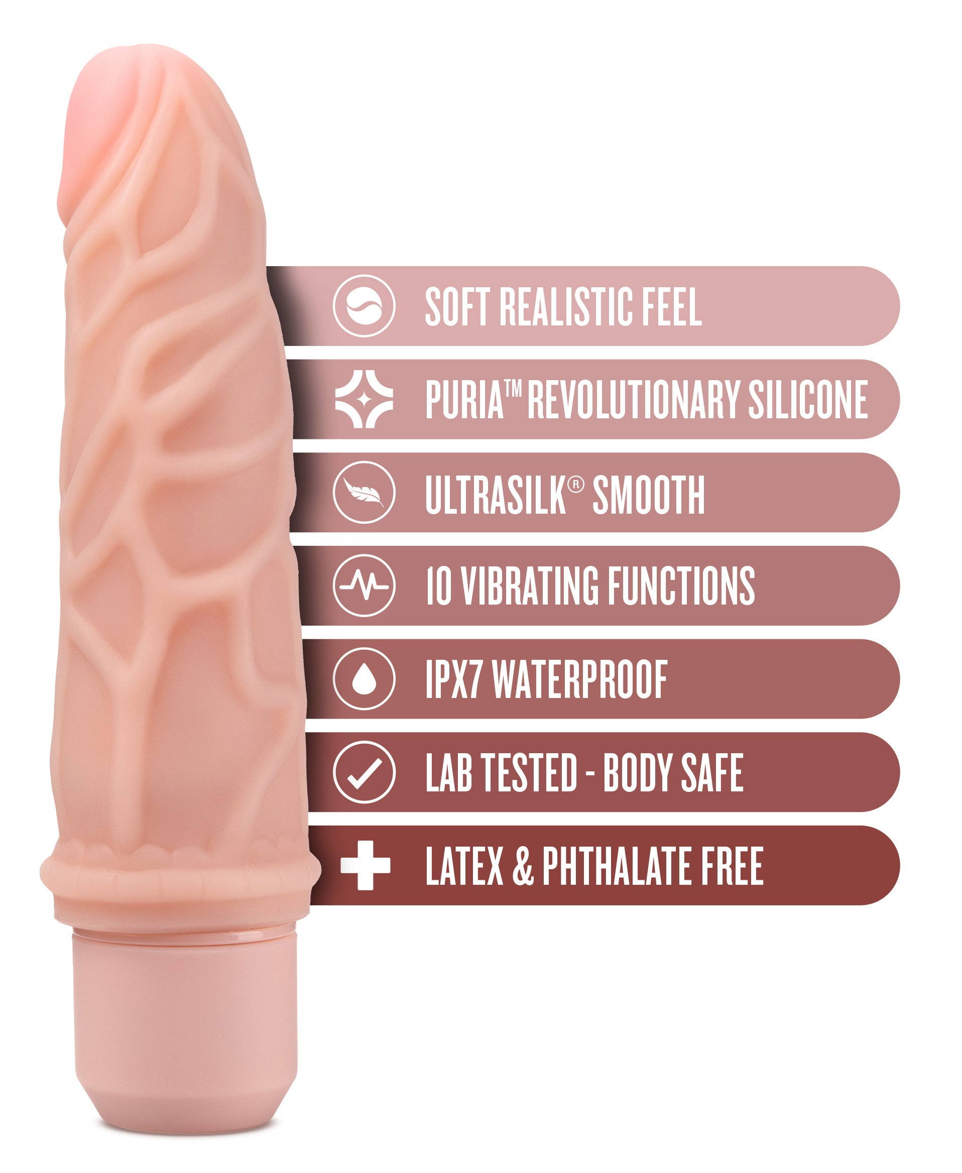 Dr. Skin Silicone Dr. Robert 7 In Vibrating Dildo