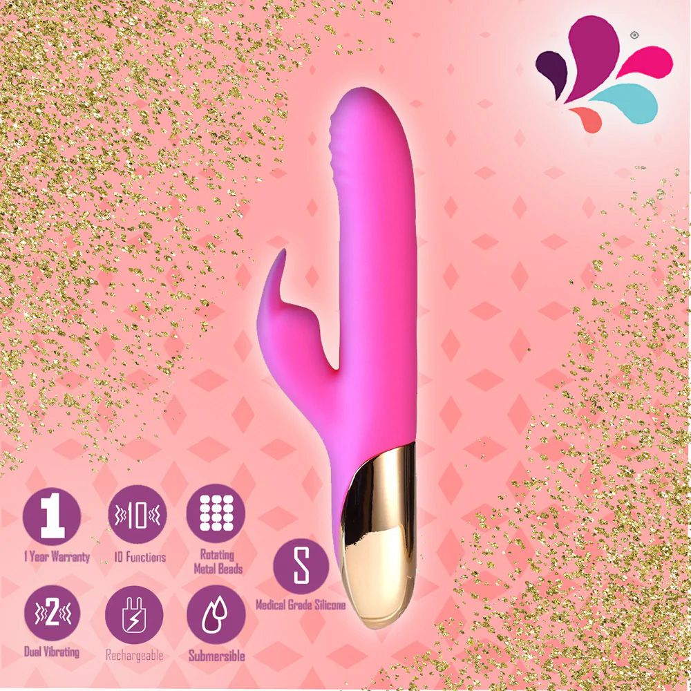 Dream Supercharged Silicone Rabbit Vibrator Rechargeable Pink