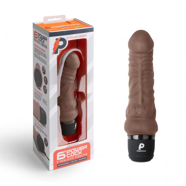 Electric Eel Powercock 6in Vibrator - Dark Brown Brown