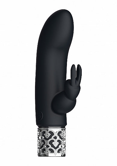 Elegant Royal Gems Dazzling Rechargeable Silicone Bullet Black