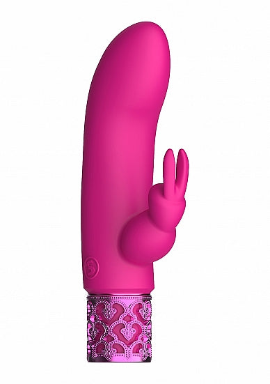 Elegant Royal Gems Dazzling Rechargeable Silicone Bullet Pink