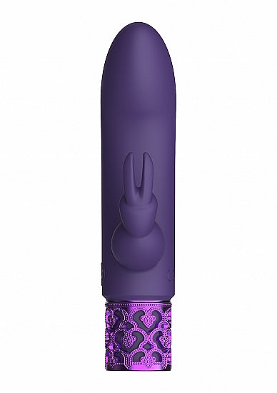 Elegant Royal Gems Dazzling Rechargeable Silicone Bullet Purple