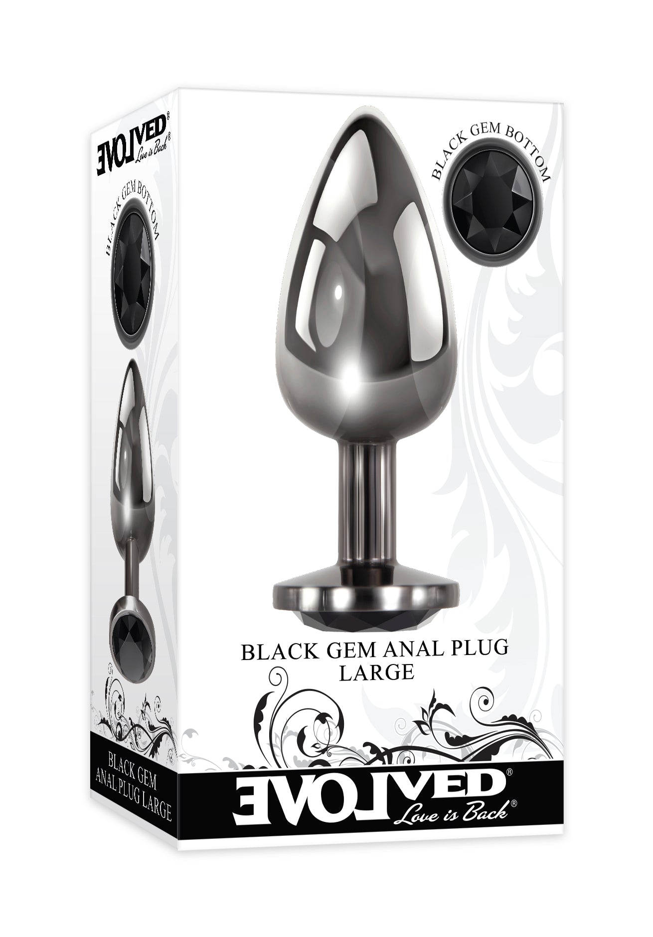 Evolved Gem Black Anal Plug Small Large