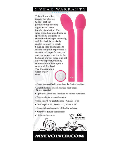 Evolved Rechargeable Power G for G-Spot Stimulation - Pink