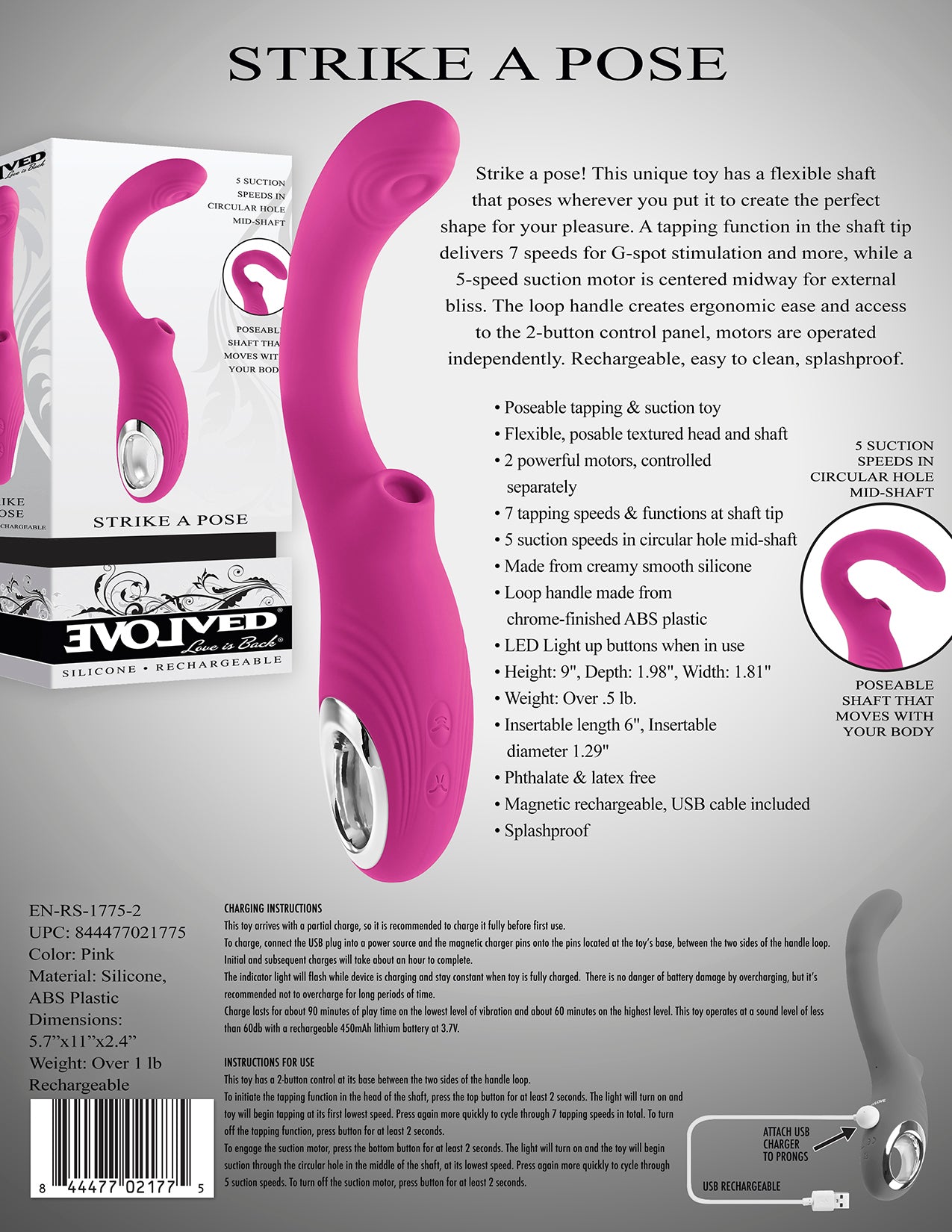 Evolved Strike A Pose Pink G-Spot Vibrator