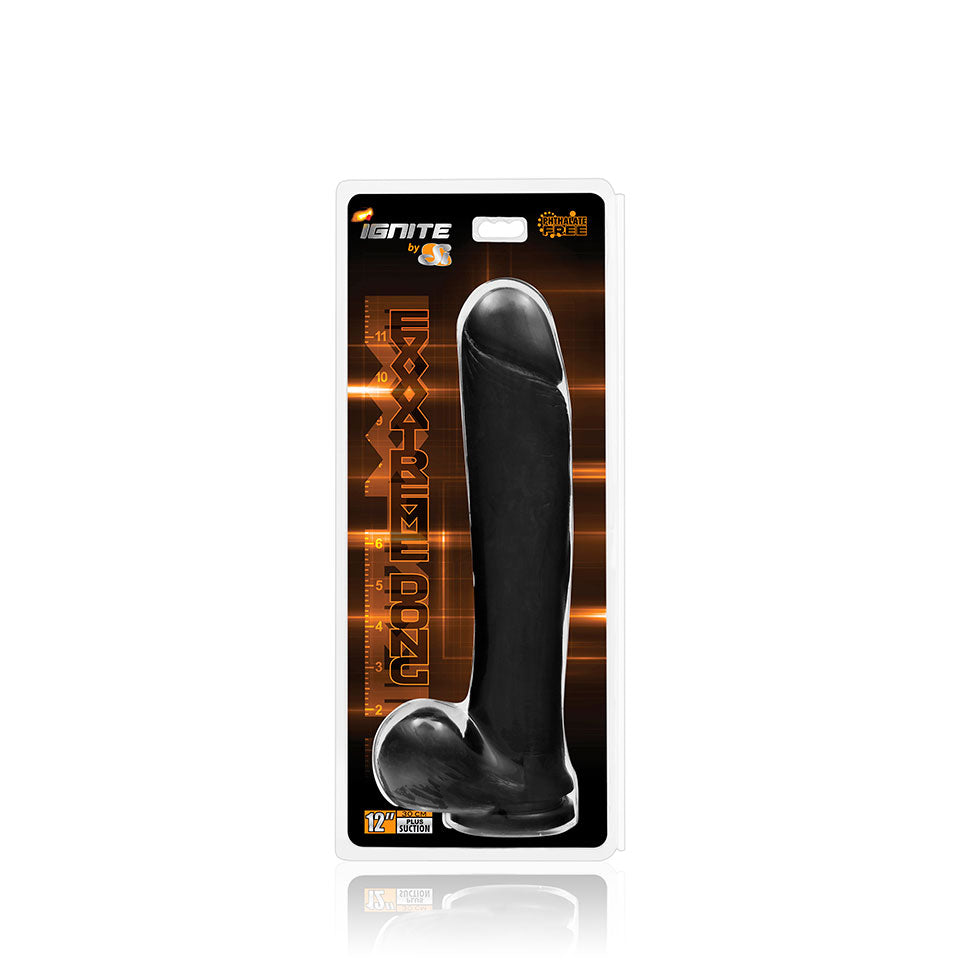 Exxxtreme Dong W/suction Black 12in