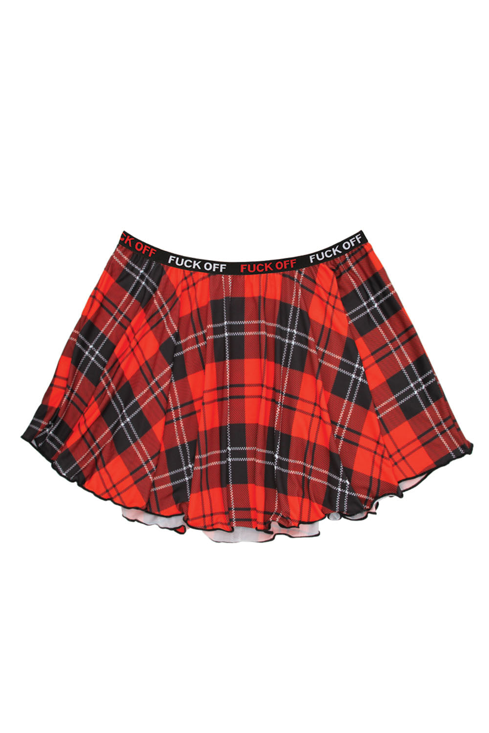 F*Ck Off Plaid Skirt - Red Plaid - L/xl L/XL