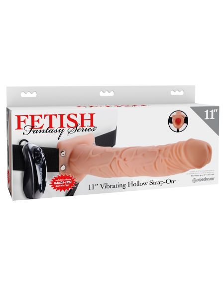 Fetish Fantasy 11 Vibrating Hollow Strap On Flesh