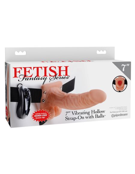 Fetish Fantasy 7 Vibrating Hollow Strap On W/balls