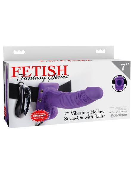 Fetish Fantasy 7 Vibrating Hollow Strap On W/balls