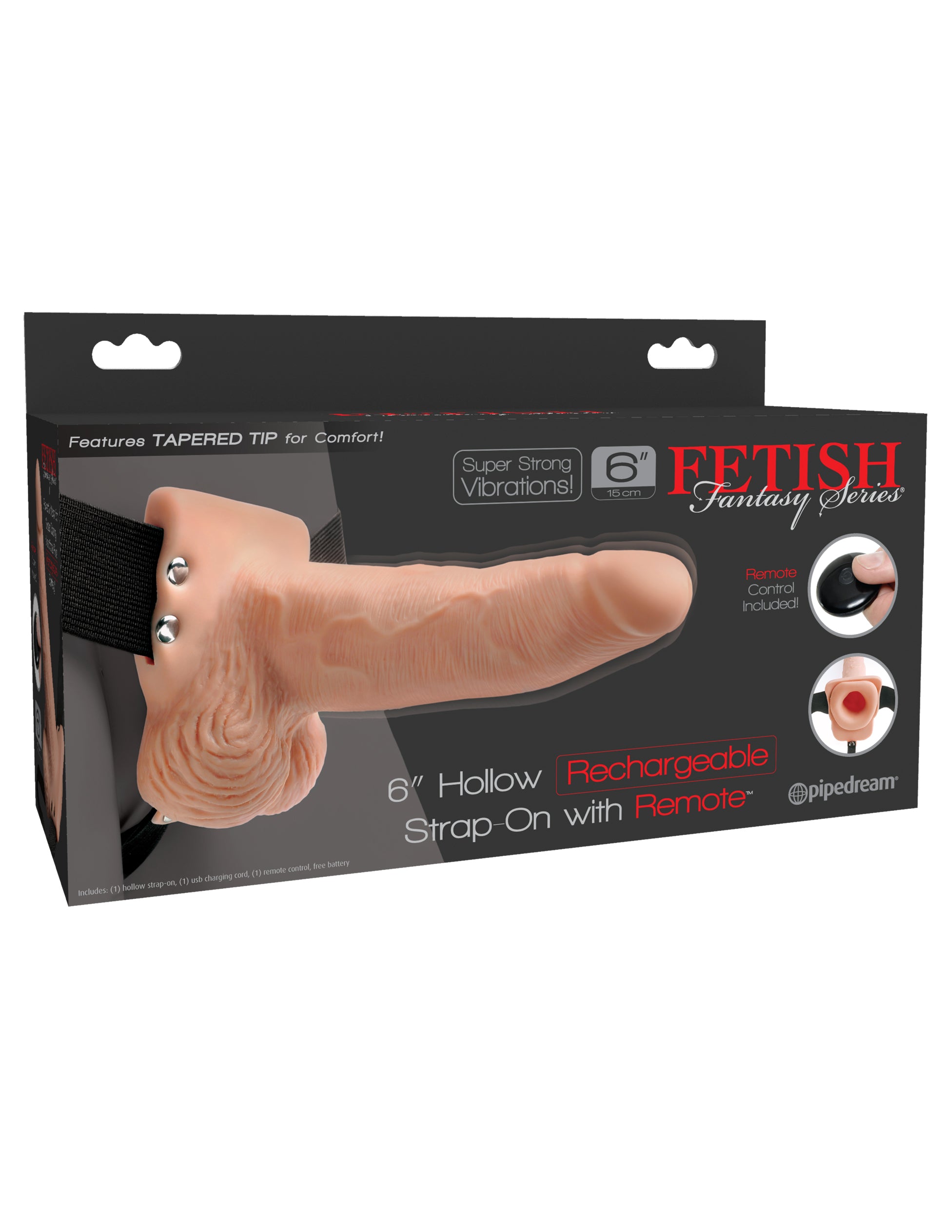 Fetish Fantasy In Hollow Rechargeable Strap-on Flesh / 6"