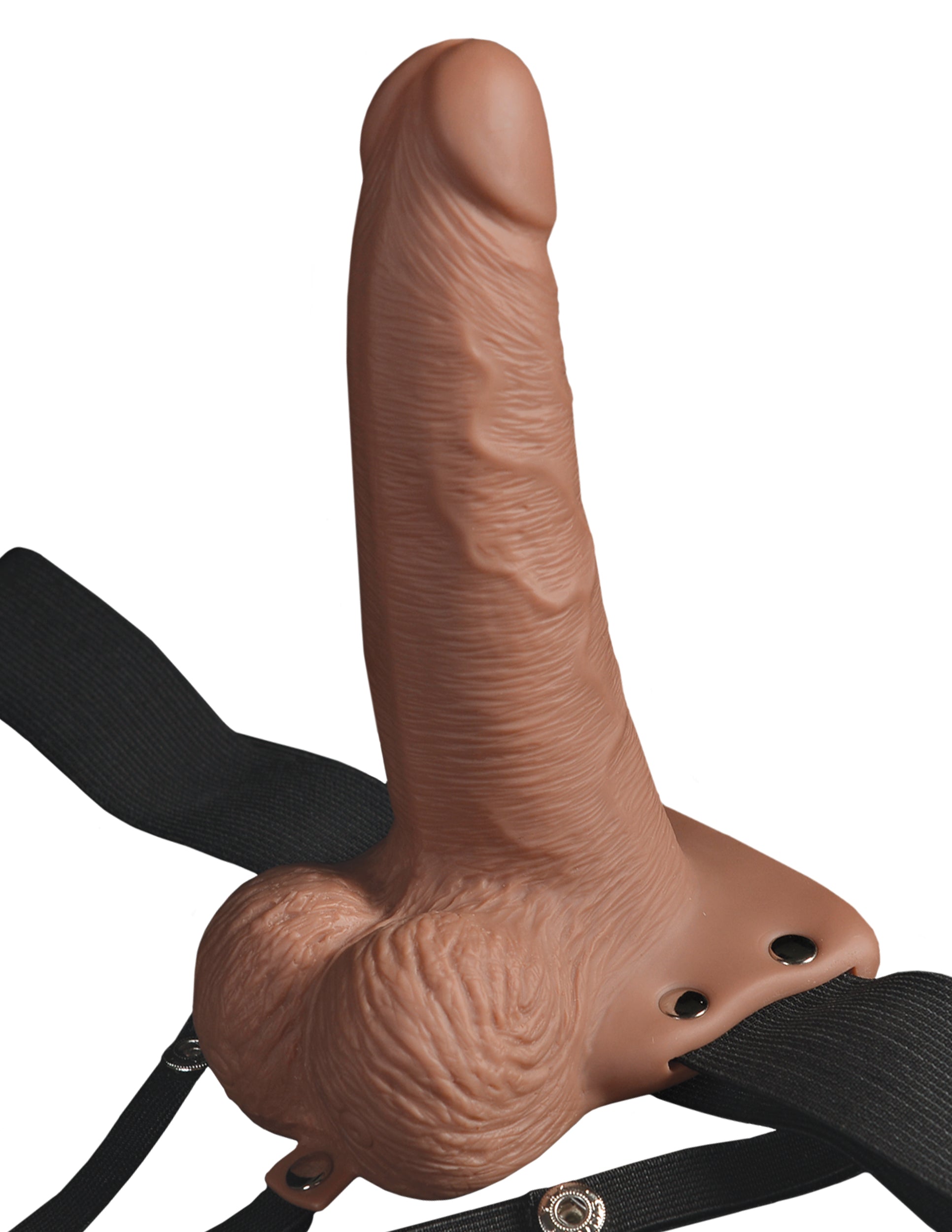 Fetish Fantasy In Hollow Rechargeable Strap-on Tan / 6"