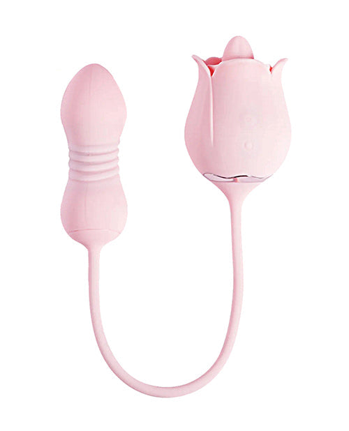 Fiona Plus Rose Clit Licking Stimulator & Thrusting Egg Pink