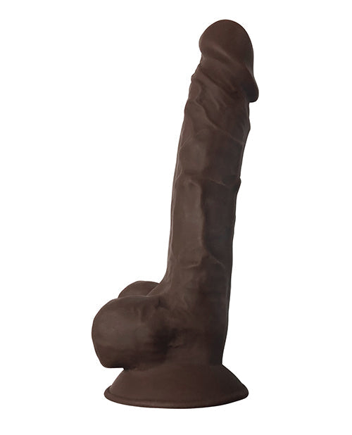 Fleshstixxx 7in Silicone Dildo W/ Balls Chocolate