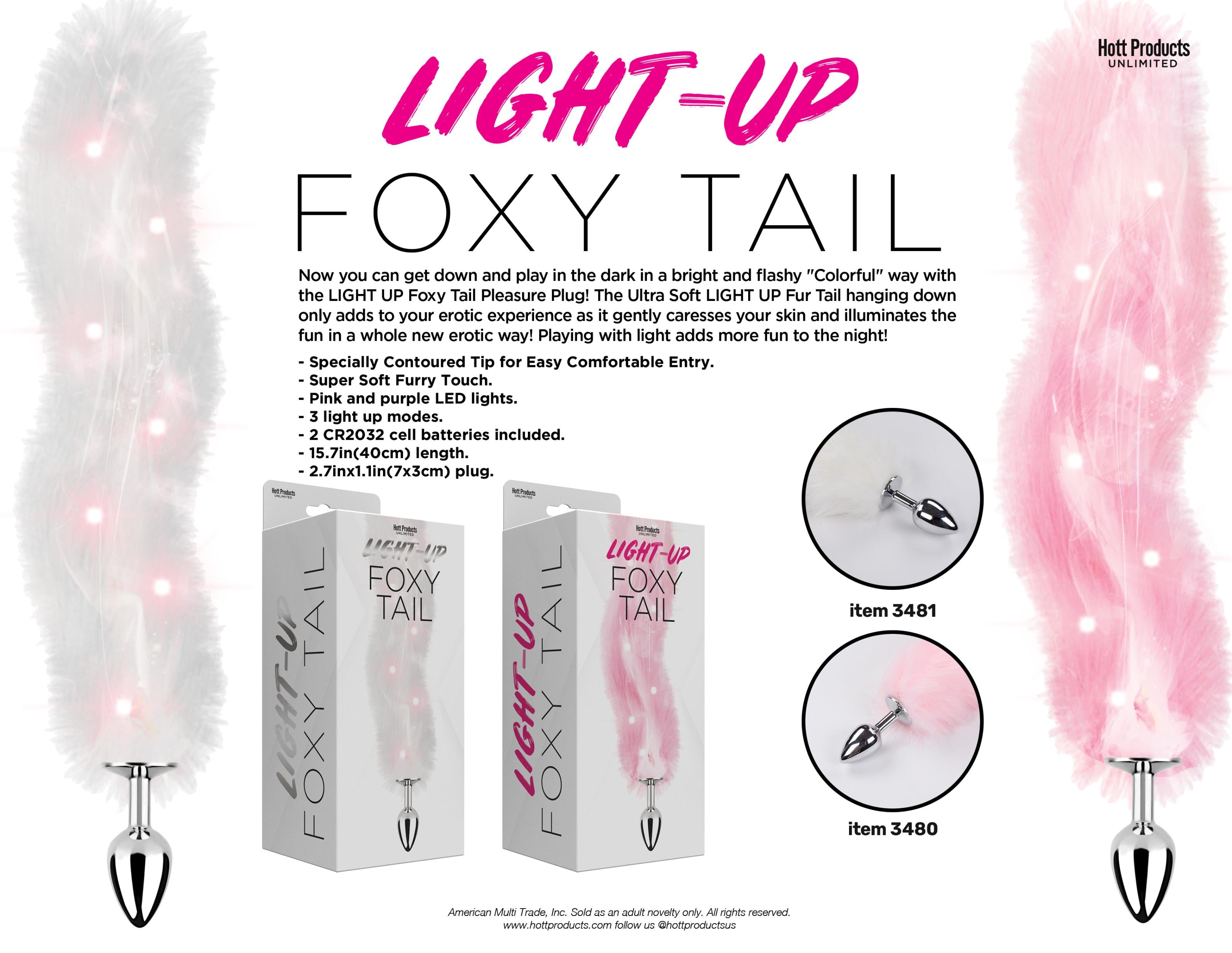 Foxy Tail Light Up Faux Fur Butt Plug