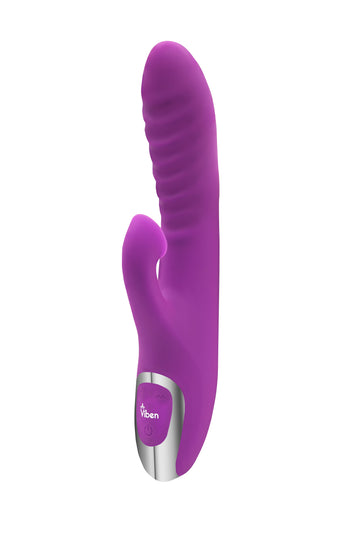 Frenzy - Rabbit Vibrator With Clitoral Suction - Berry