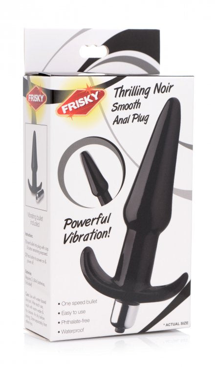 Frisky Thrilling Noir Smooth Vibrating Anal Plug Black